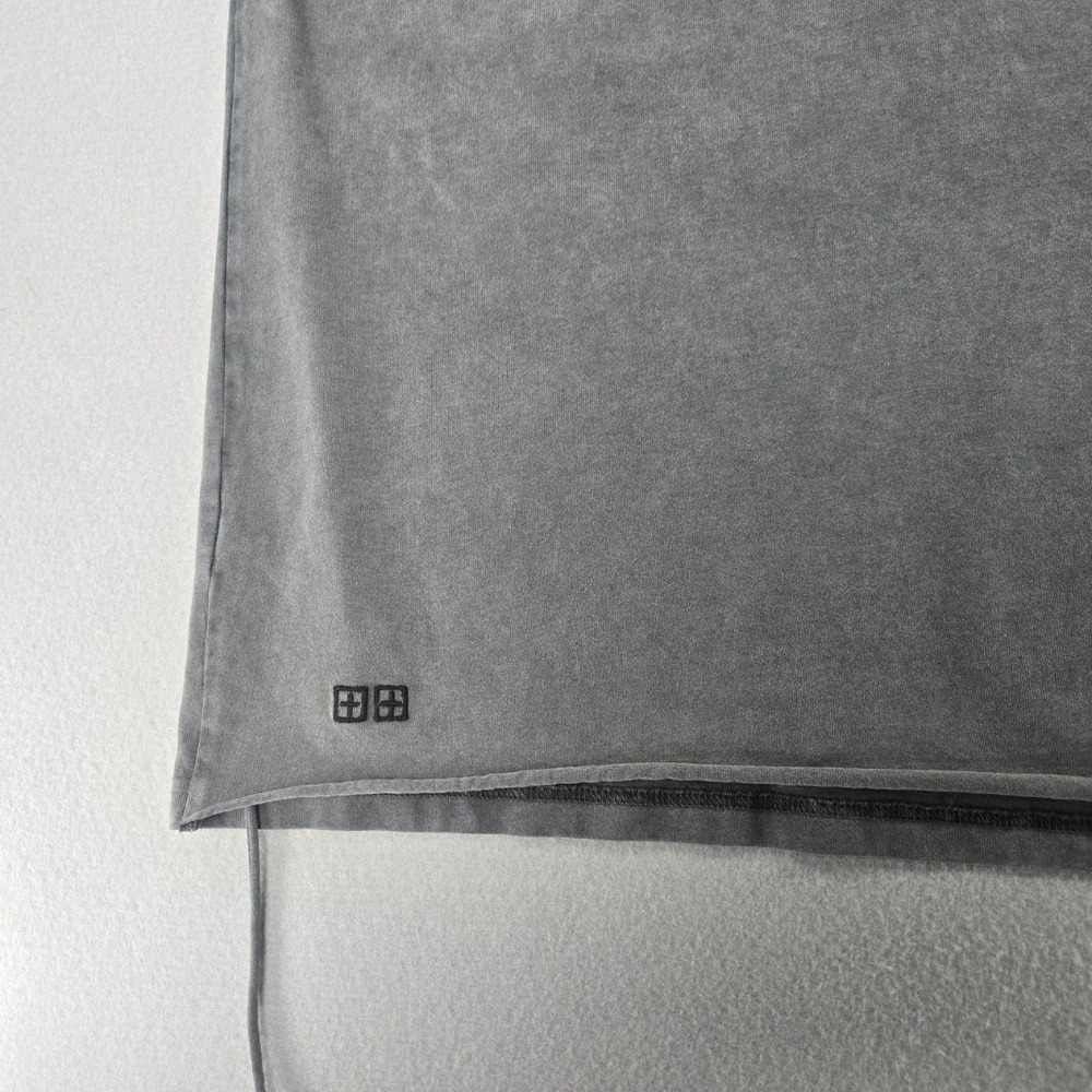 Ksubi T-Shirt Distressed Logo Tee Charcoal Grey Deconstructed Cotton XL - Picture 9 of 15